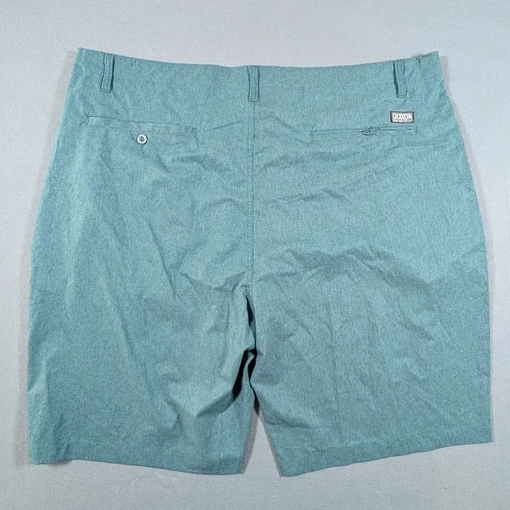 Dixxon Flannel Co Hybrid Shorts Mens 44 Teal Heather Form and Function Logo
